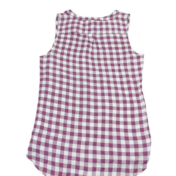 NWT MARKET & SPRUCE Women's Split Neck Sleeveless Gingham Print Top Sz Medium - Picture 7 of 7